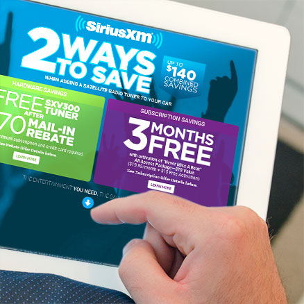 SiriusXM “Never Miss A Beat” Promo SiriusXM “2 Ways to Save” Promo